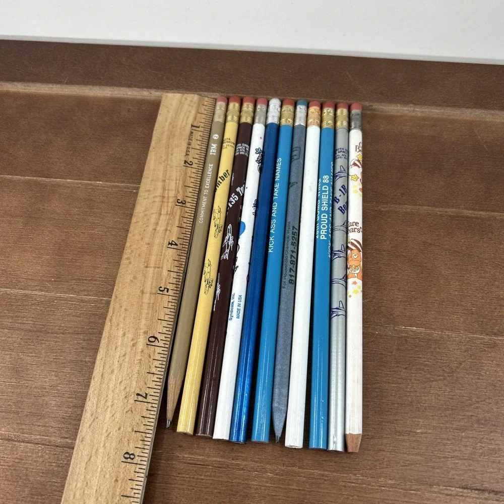 Set of 11, Vintage Collectible‎ Pencils Lot, Snoopy Car Bears IBM Garnier Pony+